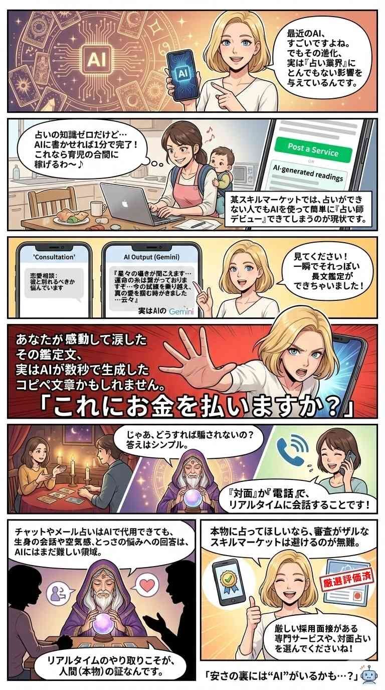 AI占いで稼ぐというスキルマーケットが多い