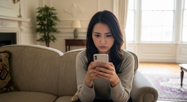 鑑定前に注意点を確認する女性