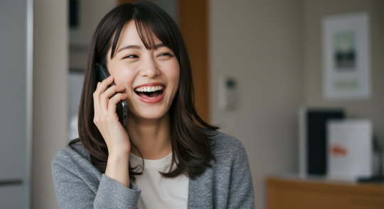 元彼とうまく行くことが電話占いでわかり喜ぶ女性