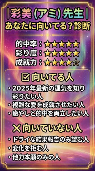 電話占い ピュアリ 彩美 （アミ）先生