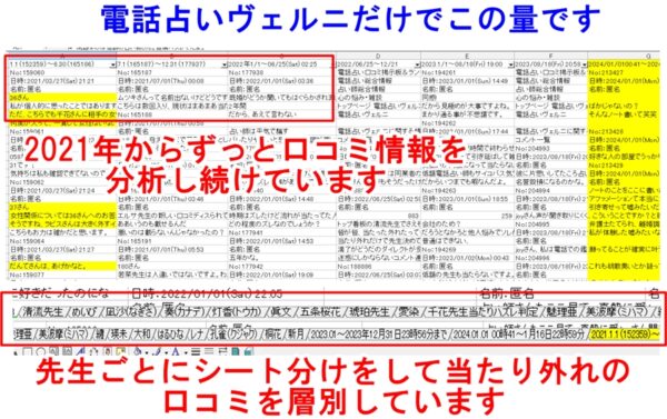 電話占いヴェルニの口コミ分析状況